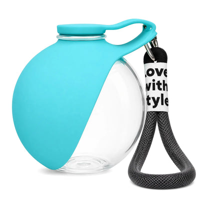 2-in-1 Portable Stainless Steel Dog Water Bottle with Leak-Proof Design and Silicone Bowl for Travel and Outdoor Activities