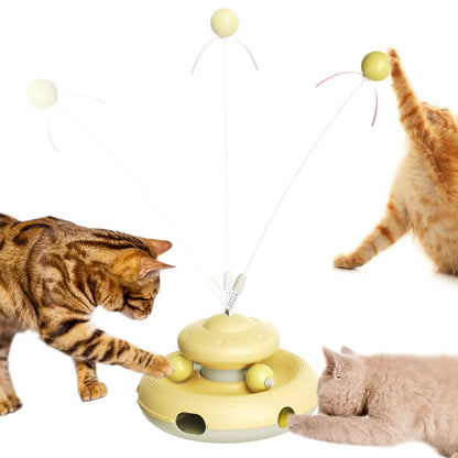 KADTC Interactive Cat Toys for Indoor Cats - Feather Teaser Wand and Tracking Balls for Enrichment and Play, Ideal for Kittens and Adult Cats