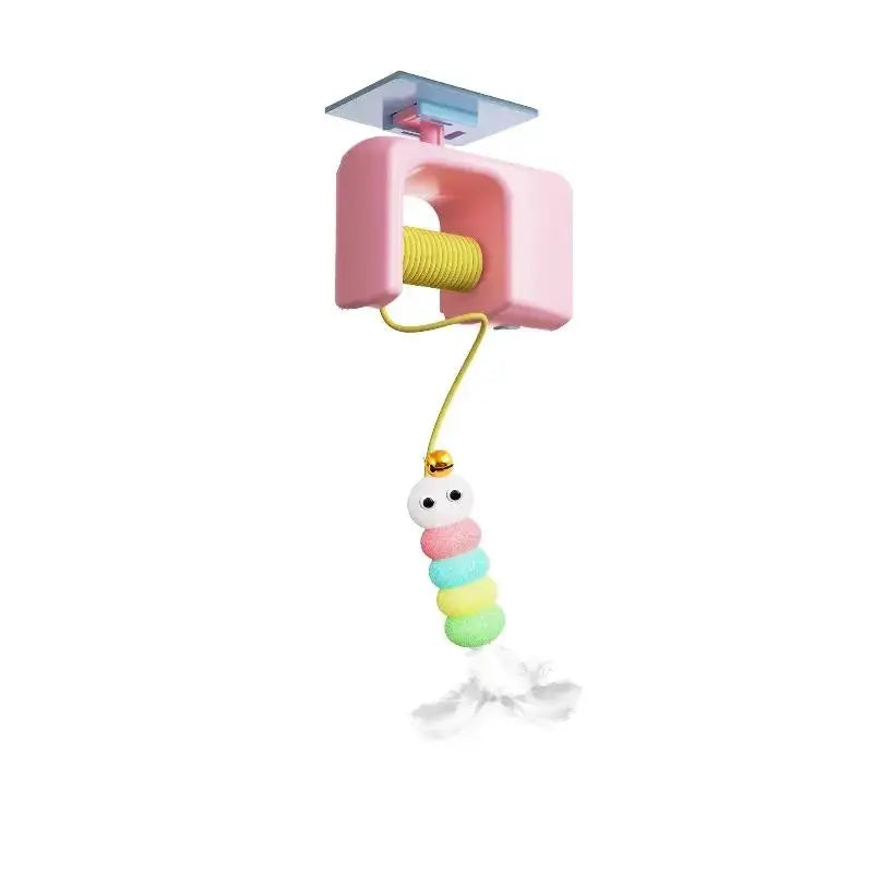 Interactive Retractable Bungee Cat Toy - Automatic USB Rechargeable Hanging Door Teaser for Indoor Play and Exercise, Ideal for Boredom Relief and Pet Training