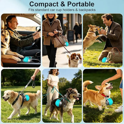 2-in-1 Portable Stainless Steel Dog Water Bottle with Leak-Proof Design and Silicone Bowl for Travel and Outdoor Activities