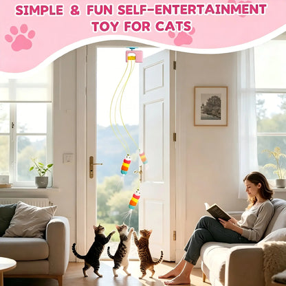 Interactive Retractable Bungee Cat Toy - Automatic USB Rechargeable Hanging Door Teaser for Indoor Play and Exercise, Ideal for Boredom Relief and Pet Training
