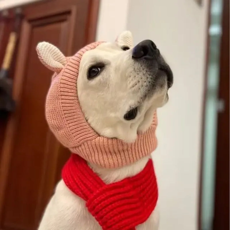 Dog Ear Muffs for Noise Protection and Warmth - Winter Pet Caps for Medium to Large Dogs